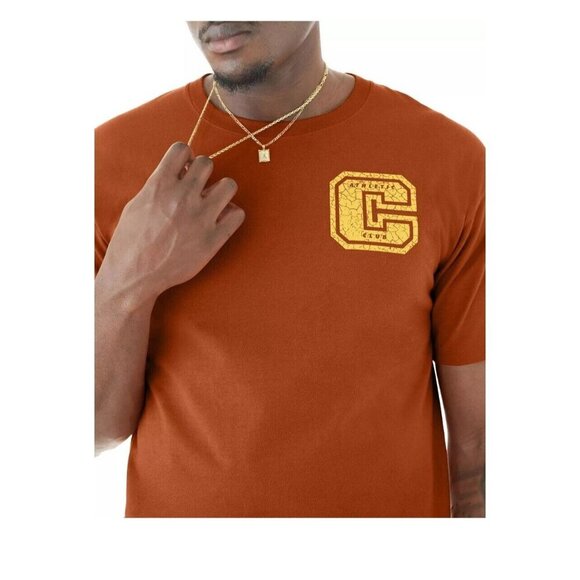 Champion Mens C Logo Classic T-Shirt~Size Medium~Burnt Orange Graphic Tee L9 06 - Picture 3 of 9